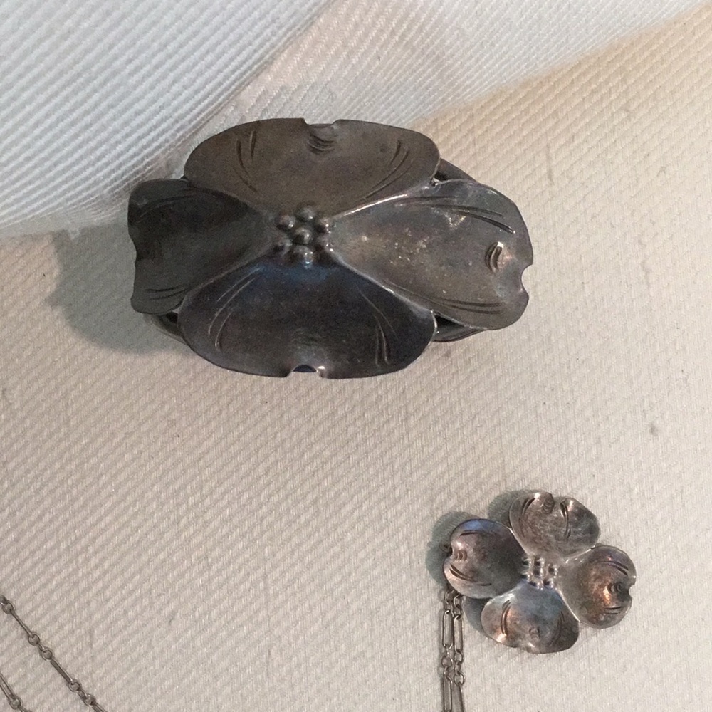 Sterling silver bracelet and necklace set possibly my grandmothers
